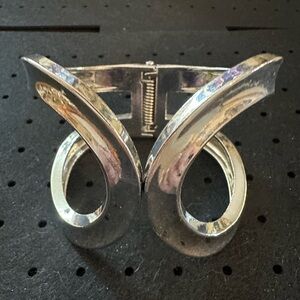 Sculptural Silver-Tone Statement Cuff Bracelet